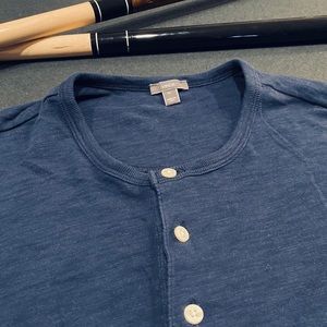 Vince Short Sleeve Henley (Blue)